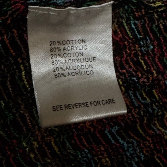 Womens Open Weave Tunic Sweater Jacket M/L Crochet Front Tie Multicolor - Picture 8 of 8